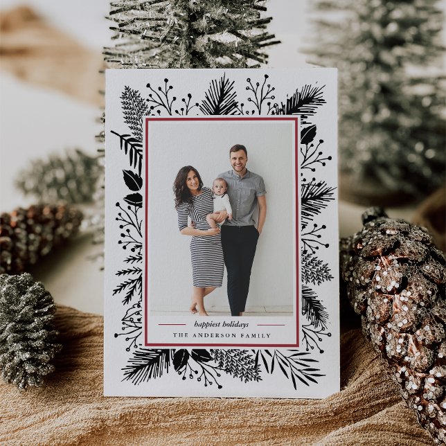 Holly and Pine | Holiday Photo Card (Creator Uploaded)