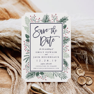 Holly and Pine Save the Date