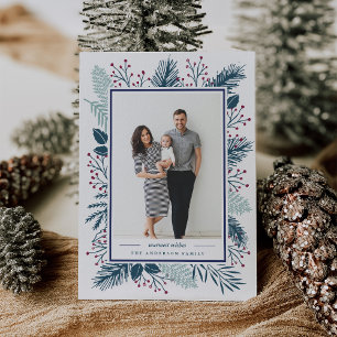 Holly and Pine   Warmest Wishes Holiday Card