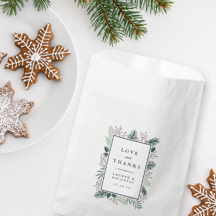 Holly and Pine Wedding Favour Bag