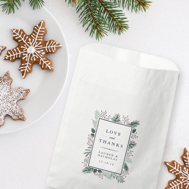Holly and Pine Wedding Favour Bag (Creator Uploaded)