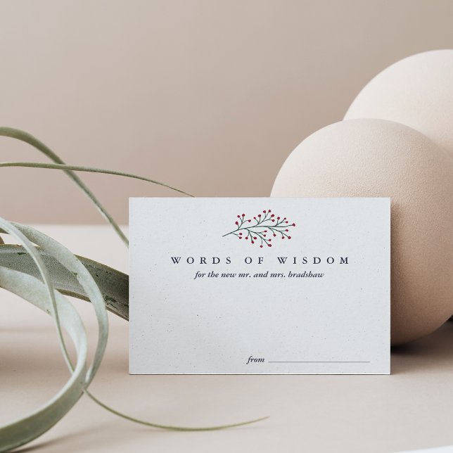 Holly and Pine Words of Wisdom for the Newlyweds Announcement (Creator Uploaded)