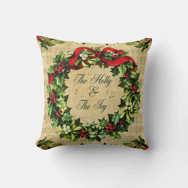 Holly and the Ivy Cushion (Front)