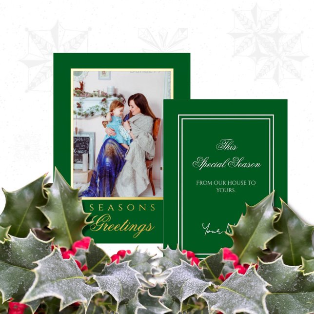 Holly and the Ivy Minimalist Green Christmas Card (Creator Uploaded)