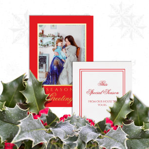 Holly and the Ivy Minimalist Red Christmas Card