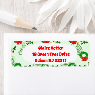 Holly and Trees and Wreaths, Oh My! Return Address Label