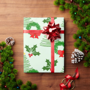Holly and Trees and Wreaths, Oh My!  Wrapping Paper