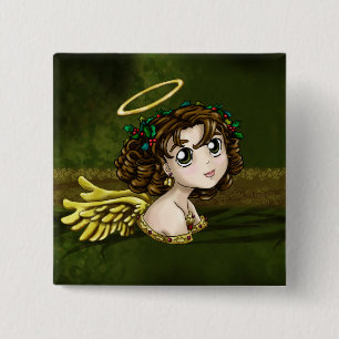 Holly Angel 15 Cm Square Badge