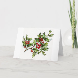 Holly Berries 001 Holiday Card