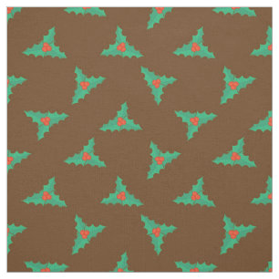 Holly berries and leaves Christmas Fabric