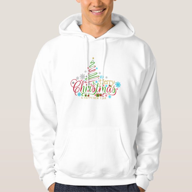 Holly & Berries Bow #Christmas #xmas #newyear Hoodie (Front)
