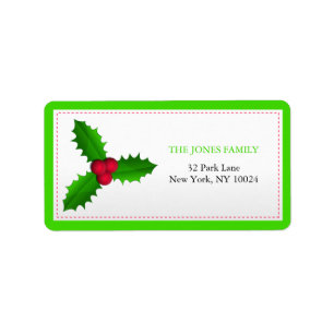 Holly Berries -christmas address labels