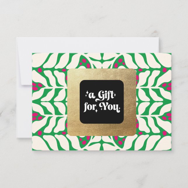 Holly Berries Christmas Gift Certificate (Front)