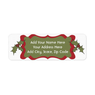 Holly Berries Christmas Holiday Address Labels