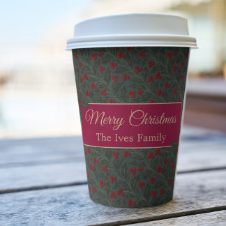 Holly Berries Christmas Paper Cups