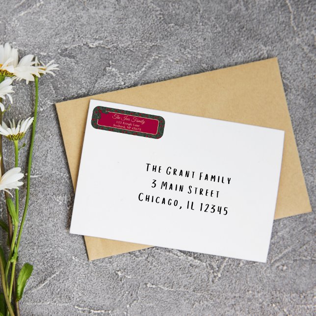 Holly Berries Christmas Return Address Label (Creator Uploaded)
