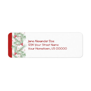 Holly Berries Christmas Return Label Return Address Label