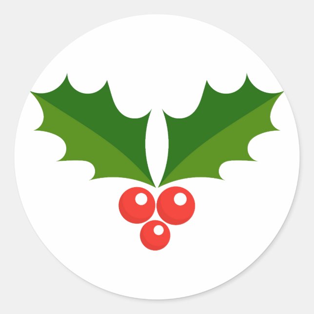 Holly berries Christmas Sticker (Front)