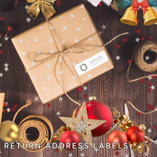  Holly Berries Christmas wreath  return address  Label