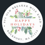 Holly Berries Elegant Return Address Label<br><div class="desc">Designed to coordinated with the Festive Holly and Berries Collection</div>