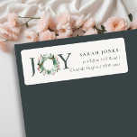 Holly Berries Pine Joy Christmas Wreath Address Return Address Label<br><div class="desc">If you need any further customisation please feel free to message me on yellowfebstudio@gmail.com.</div>