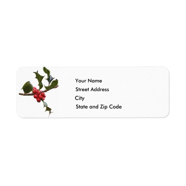 Holly Berries Return Address Label (Front)