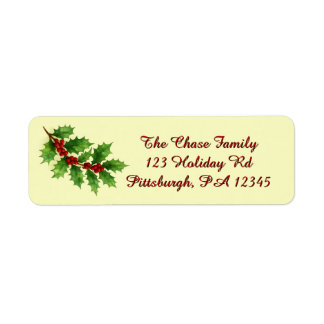 Holly & Berries return address Return Address Label