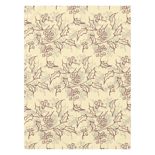 Holly berries seamless design tablecloth (Front)