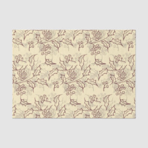 Holly berries seamless design tissue paper