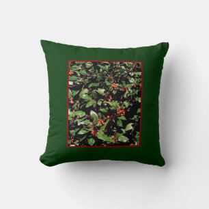 Holly & Berries Throw Pillow