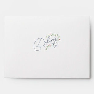 Holly & Berries w Printed Address SVG Christmas Envelope