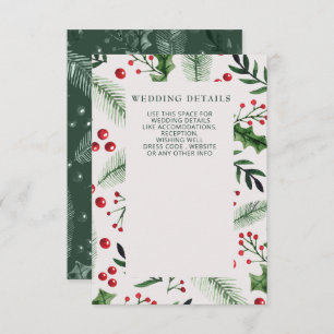 Holly Berries Winter Wedding Enclosure Card