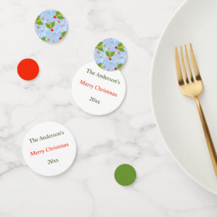 Holly berry and leaves pattern Merry Christmas  Confetti