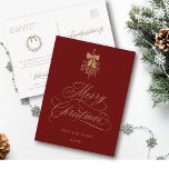 Holly Berry Bouquet Romantic Merry Christmas Red Postcard<br><div class="desc">This simple Christmas postcard features elegant and romantic swirly calligraphy lettering with a winter holly berry bouquet and custom text on the back. For more advanced customisation of this design,  please click the BLUE DESIGN TOOL BUTTON above!</div>