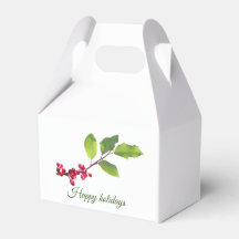 Holly berry branch Happy Holidays