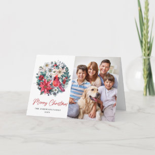 Holly Berry Cardinal Christmas Corporate Greeting Holiday Card