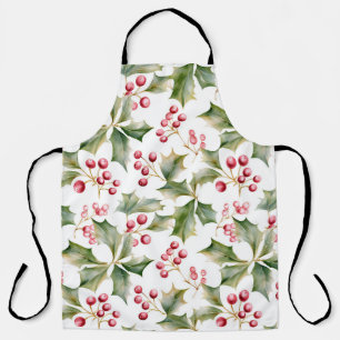 Holly Berry Christmas Apron