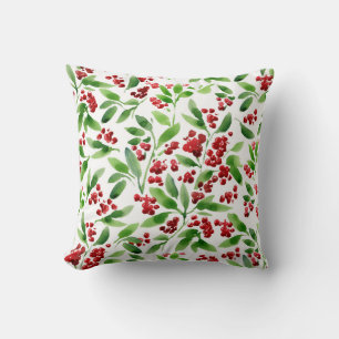 Holly Berry Christmas Pillow