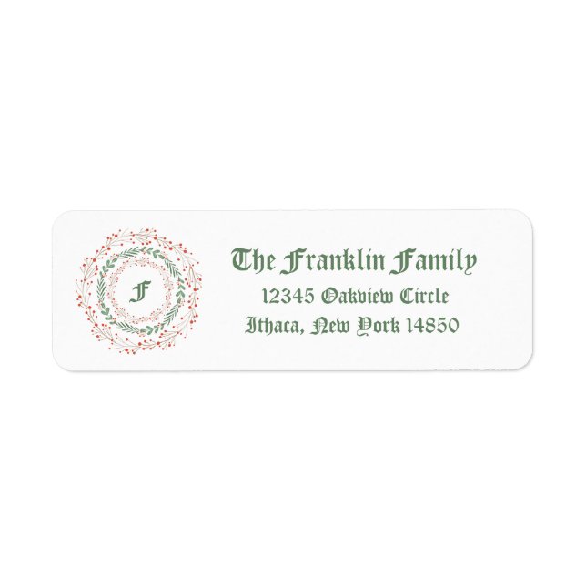 Holly Berry Christmas  Return Address Label (Front)