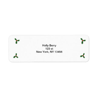 Holly Berry Christmas Return Label Return Address Label