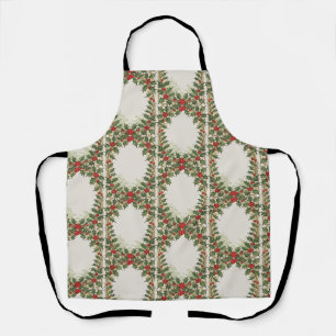 Holly Berry Decorative Christmas Border Apron