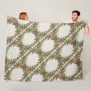 Holly-Berry Decorative Christmas-Holiday Fleece Blanket