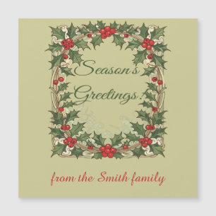 Holly Berry Decorative Season's Greetings