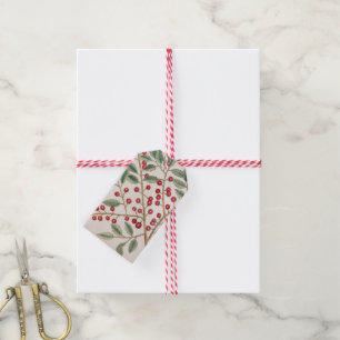 Holly Berry Gift Tag Holiday Christmas