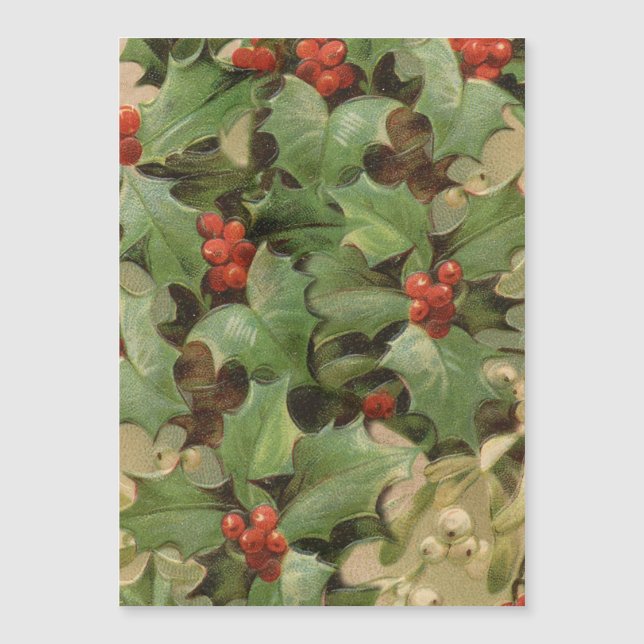 Holly Berry Greenery Christmas Holiday Vintage (Front)