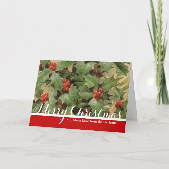 Holly Berry Greenery Christmas Holiday Vintage (Front)
