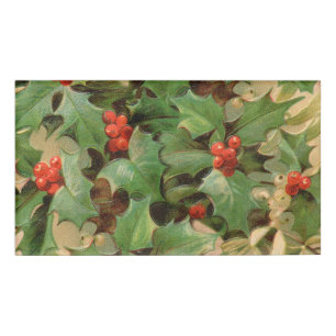 Holly Berry Greenery Christmas Holiday Vintage Name Tag