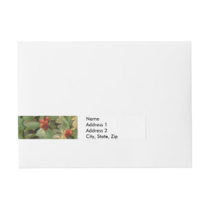Holly Berry Greenery Christmas Holiday Vintage Wraparound Address Label
