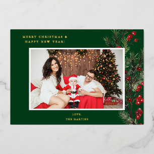Holly Berry H Photo Holiday or Christmas - Green