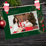 Holly Berry H Photo Holiday or Christmas - Green<br><div class="desc">Send your Christmas or Holiday wishes with tons of holiday cheer and in style with your Holly Berry H Photo Holiday or Christmas Card.  Horizontal / landscape option.</div>
